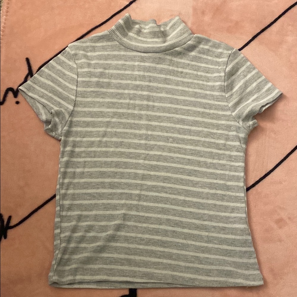 Striped Mock Neck Women's Top